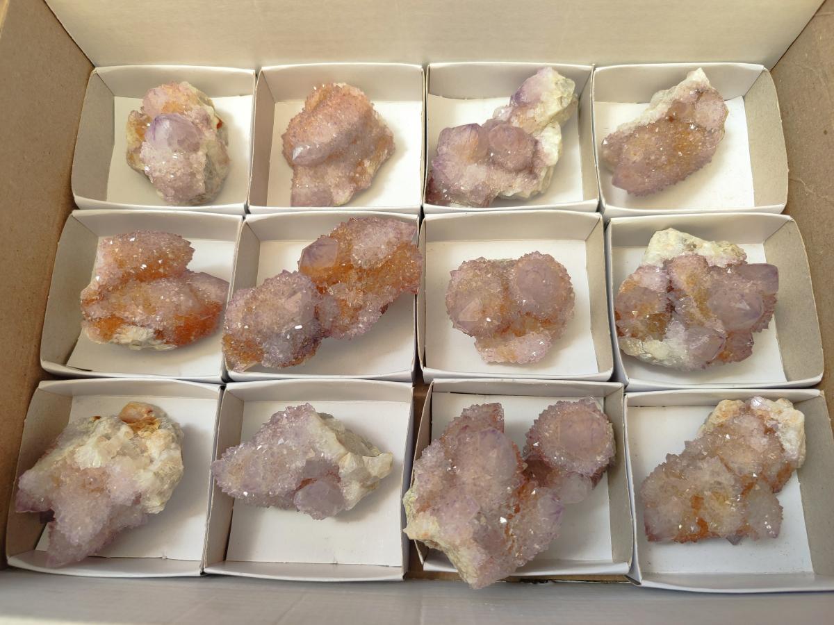 Natural Amethyst and Ametrine Spirit Clusters x 12 From Boekenhouthoek, South Africa - Toprock Gemstones and Minerals 