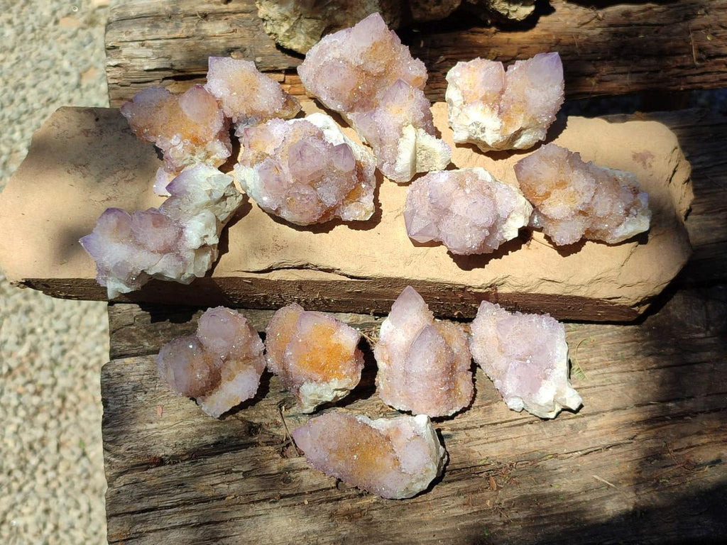 Natural Amethyst and Ametrine Spirit Clusters x 12 From Boekenhouthoek, South Africa - Toprock Gemstones and Minerals 
