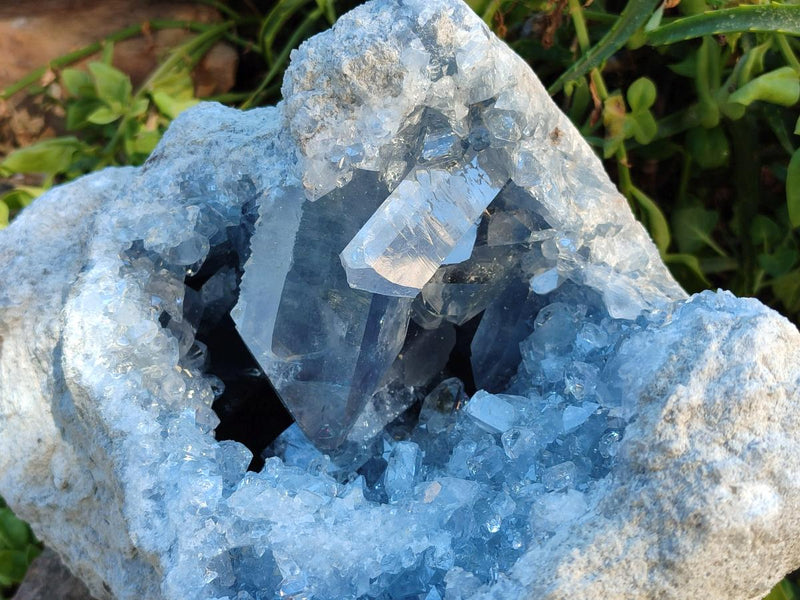 Natural XL Blue Celestite Geode Specimen x 1 From Sakoany, Madagascar - Toprock Gemstones and Minerals 