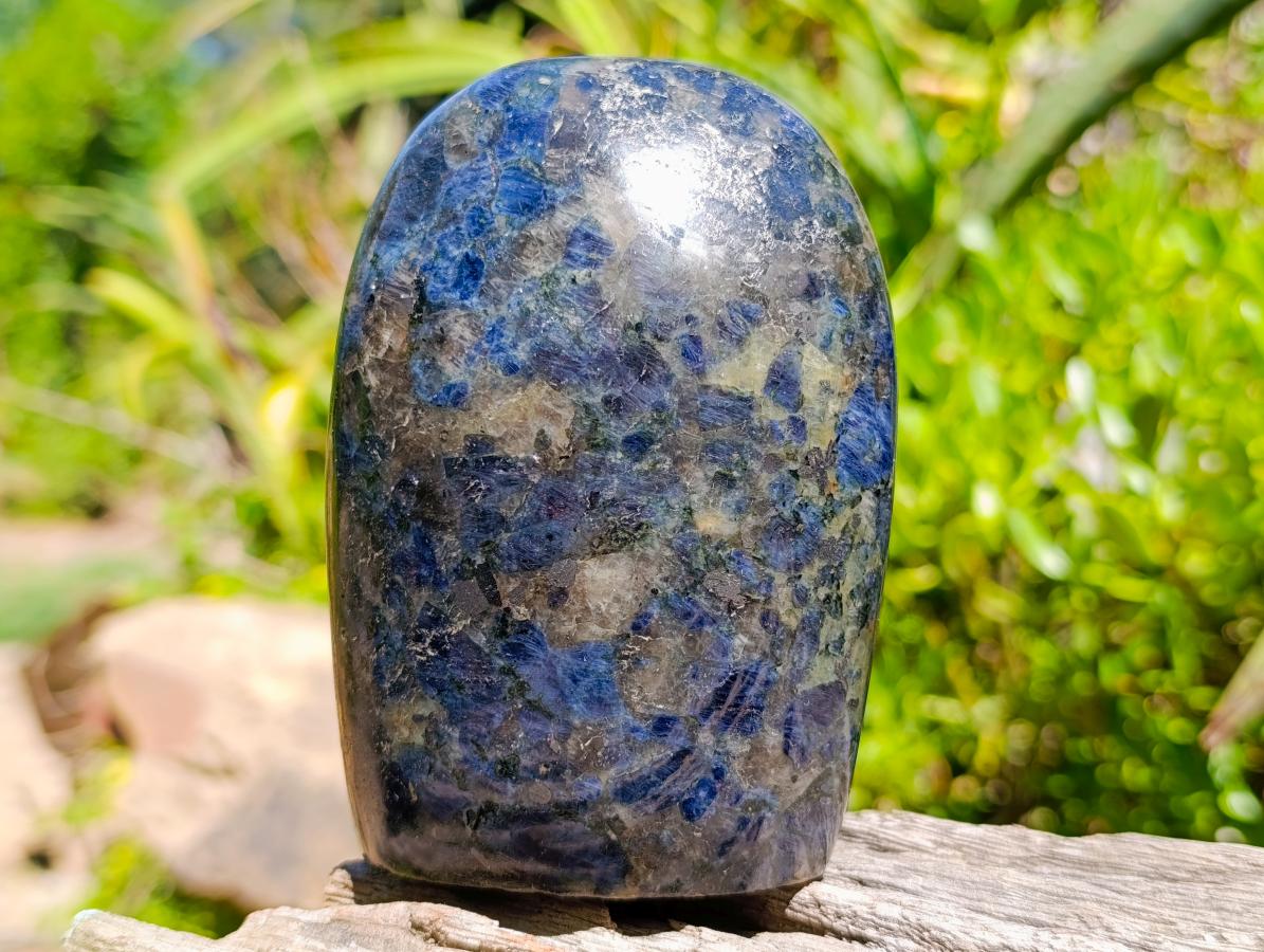 Polished Blue Iolite "Water Sapphire" Standing Free Forms x 2 From Madagascar - Toprock Gemstones and Minerals 