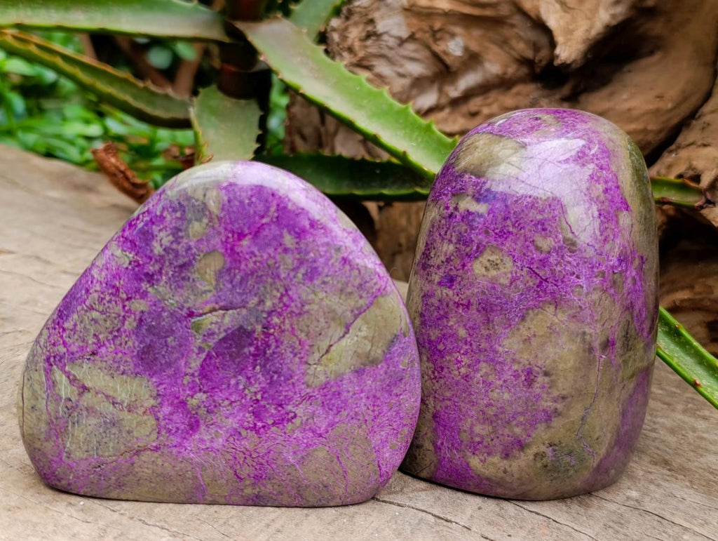 Polished Stichtite Standing Free Forms x 4 From Barberton, South Africa - Toprock Gemstones and Minerals 
