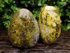Polished Green Opal Standing Free Forms x 2 From Betroka, Madagascar - Toprock Gemstones and Minerals 
