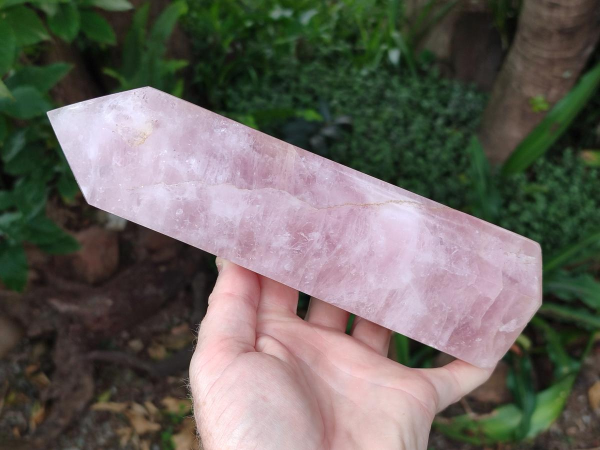 Polished Large Gemmy Rose Quartz Crystal Tower Point x 1 From Madagascar - Toprock Gemstones and Minerals 