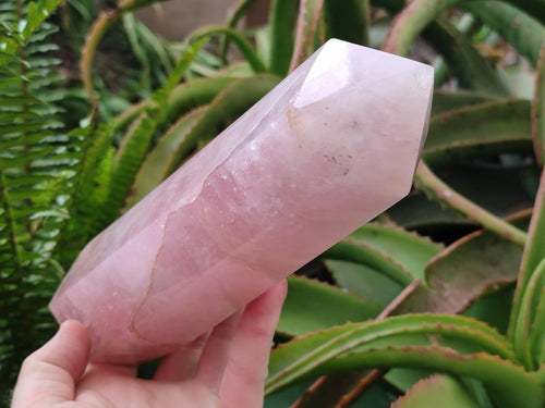 Polished Large Gemmy Rose Quartz Crystal Tower Point x 1 From Madagascar - Toprock Gemstones and Minerals 