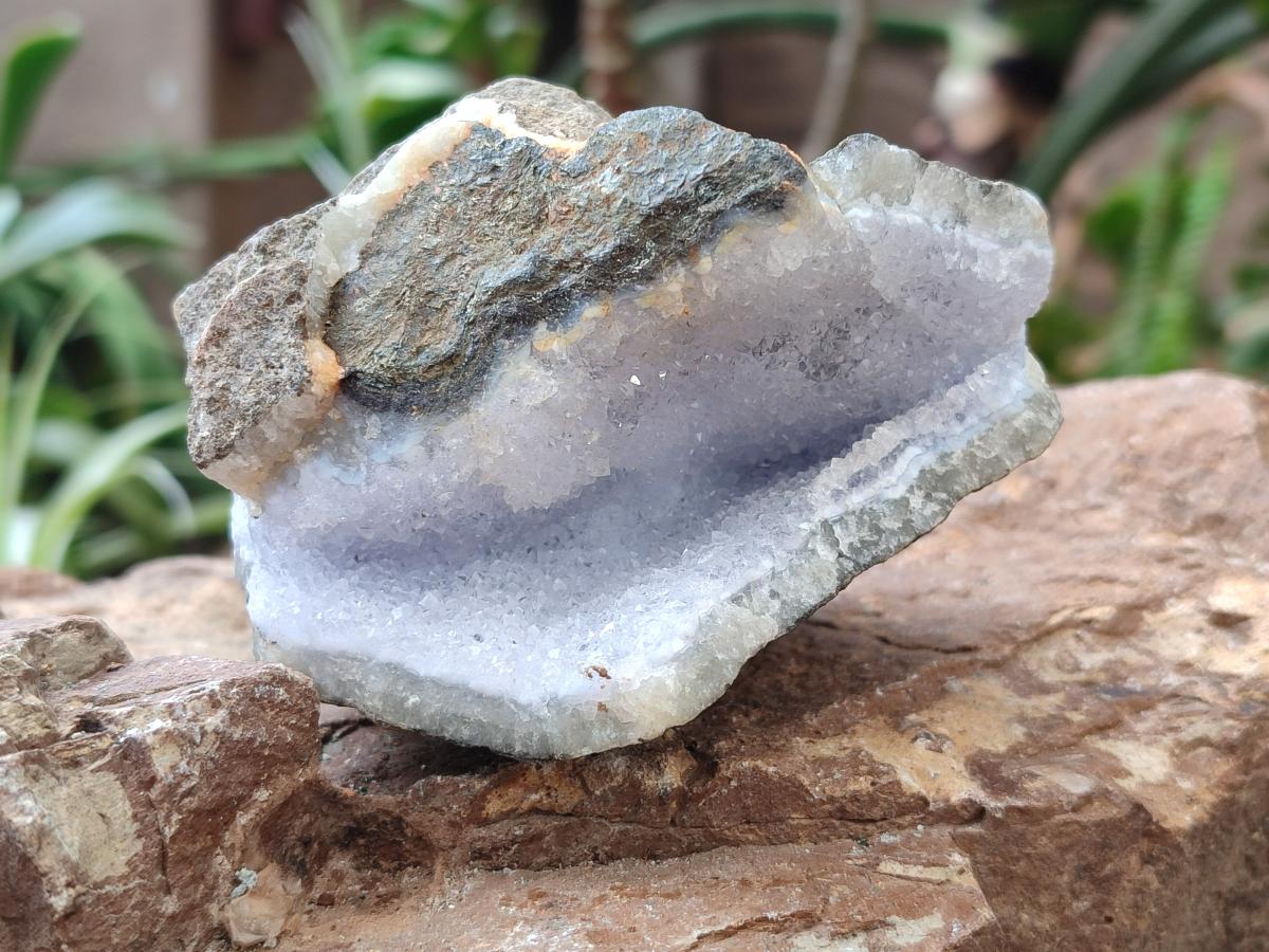 Natural Blue Lace Agate Clusters Specimens x 6 From Nsanje, Malawi - Toprock Gemstones and Minerals 