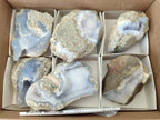 Natural Blue Lace Agate Clusters Specimens x 6 From Nsanje, Malawi - Toprock Gemstones and Minerals 