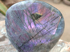 Polished Rare Purple Sunset Flash Labradorite Standing Free Forms x 3 From Madagascar - Toprock Gemstones and Minerals 