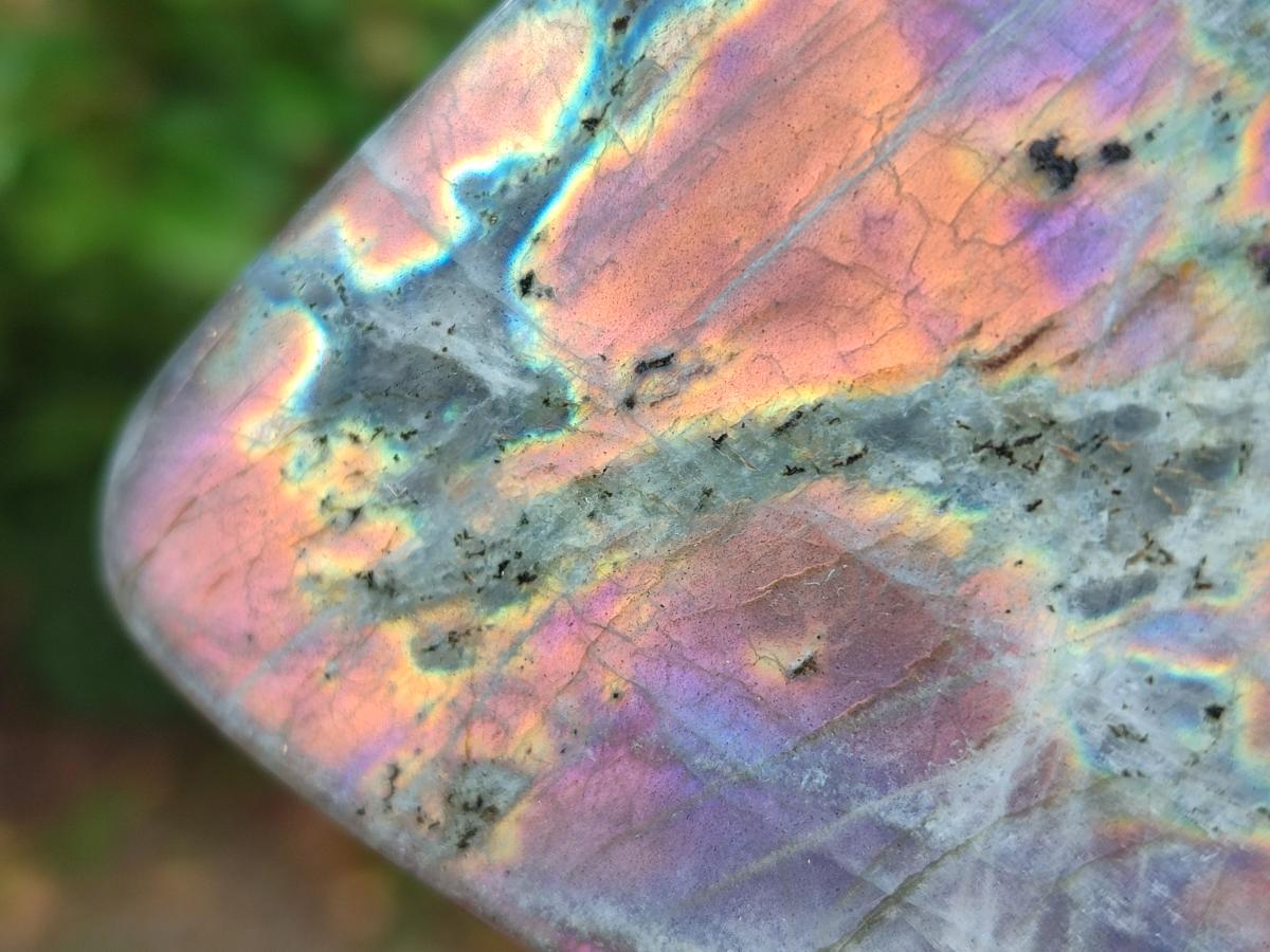 Polished Rare Purple Sunset Flash Labradorite Standing Free Forms x 3 From Madagascar - Toprock Gemstones and Minerals 