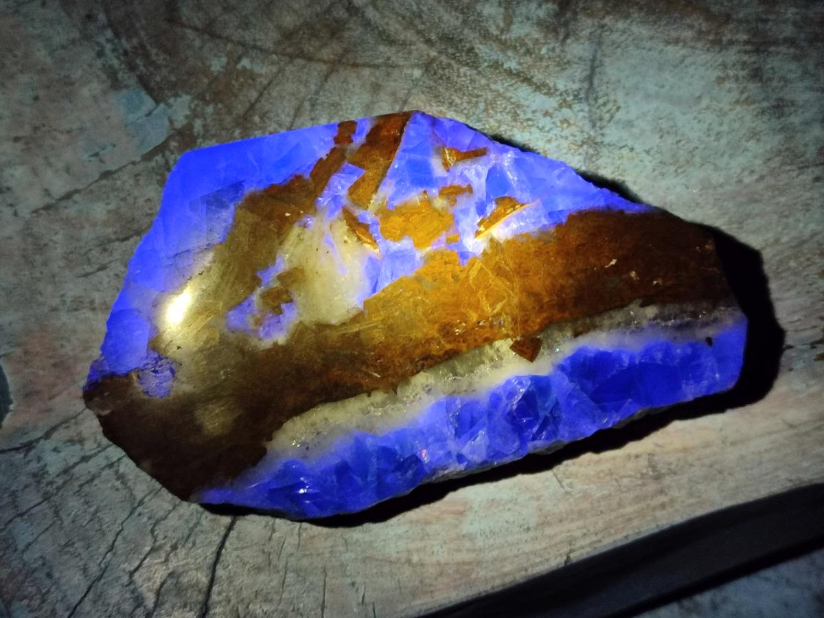 Polished On One Side Watermelon Fluorite Specimens x 4 From Uis, Namibia - Toprock Gemstones and Minerals 