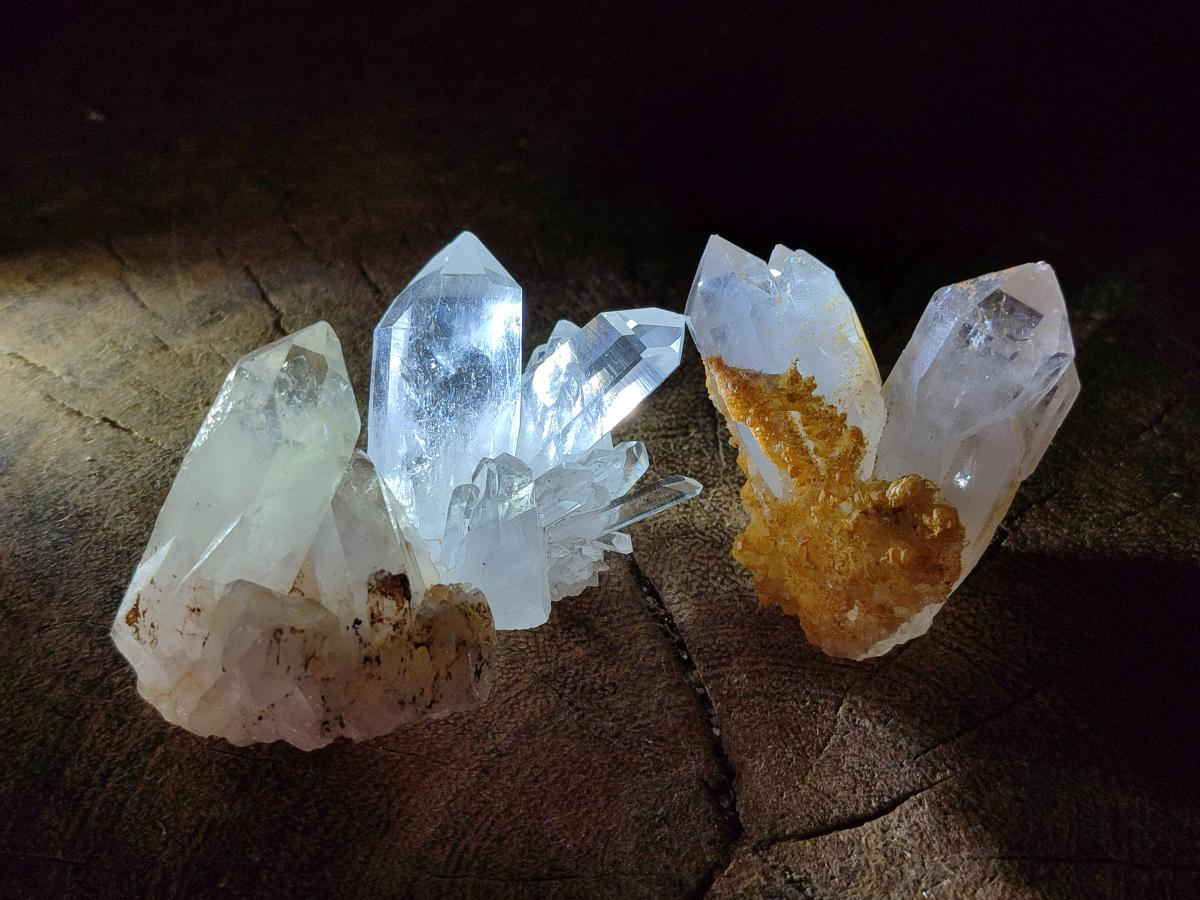 Natural Mix of Smokey, Clear and Amethyst Quartz Crystals x 20 From Brandberg, Namibia - Toprock Gemstones and Minerals 