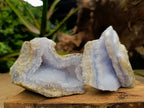 Natural Blue Lace Agate Geode Specimens x 12 From Nsanje, Malawi - Toprock Gemstones and Minerals 