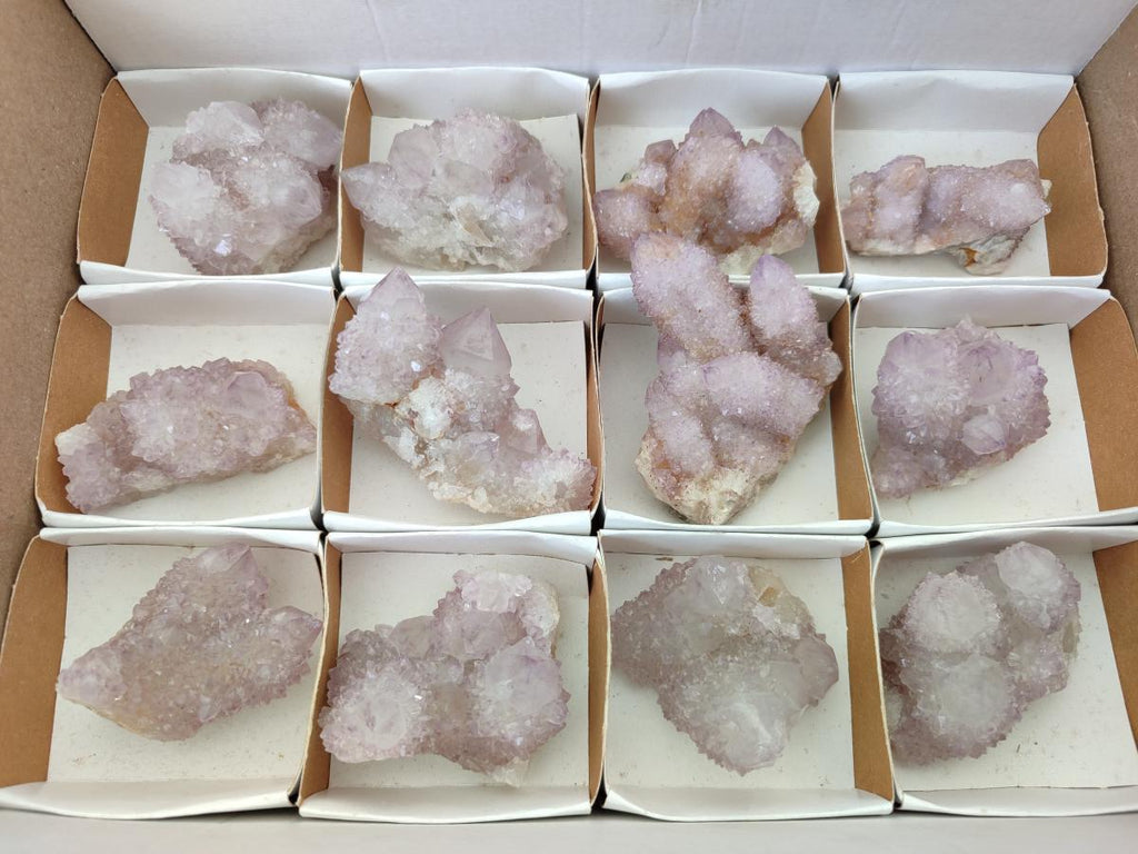 Natural Lilac Amethyst Spirit Quartz Clusters x 12 From Boekenhouthoek, South Africa - Toprock Gemstones and Minerals 