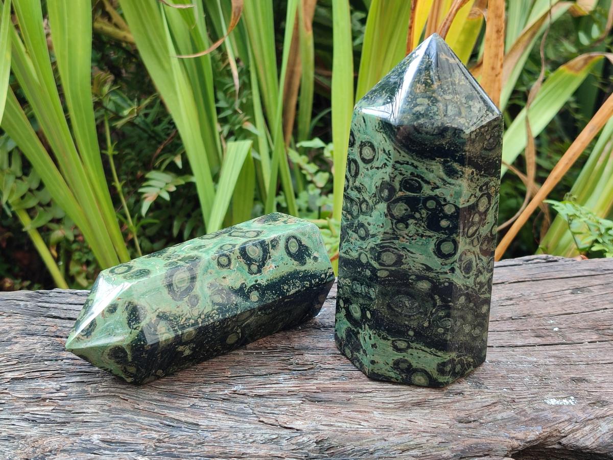 Polished Stromatolite Display Crystals x 2 From Katsepy, Madagascar - Toprock Gemstones and Minerals 