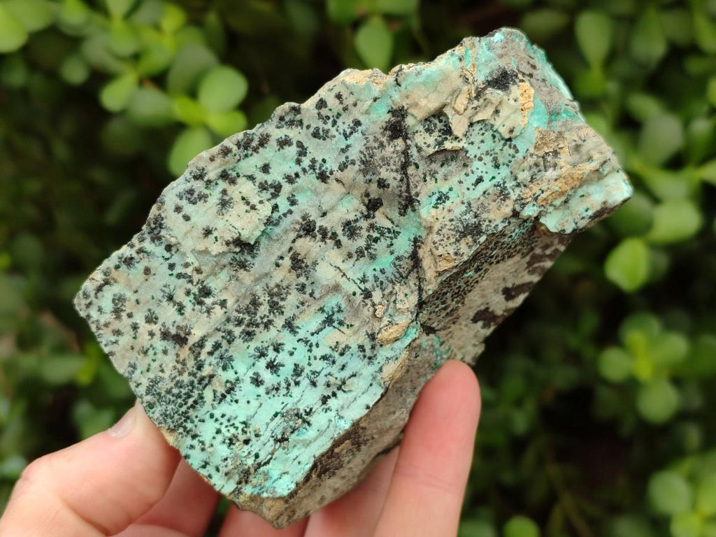 Natural Drusy Coated Chrysocolla with Malachite and Dendritic Psilomelane Specimens x 3 From Likasi, Congo - Toprock Gemstones and Minerals 