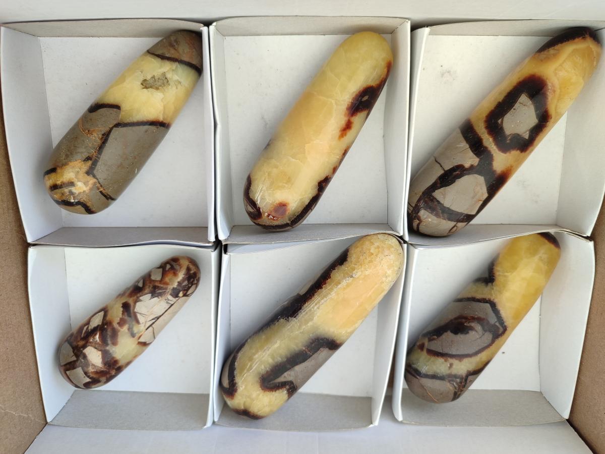 Polished Septerye Massage Wands x 6 From Mahajanga, Madagascar - Toprock Gemstones and Minerals 