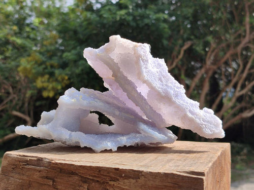 Natural Etched Blue Chalcedony Geodes x 2 From Nsanje, Malawi - Toprock Gemstones and Minerals 