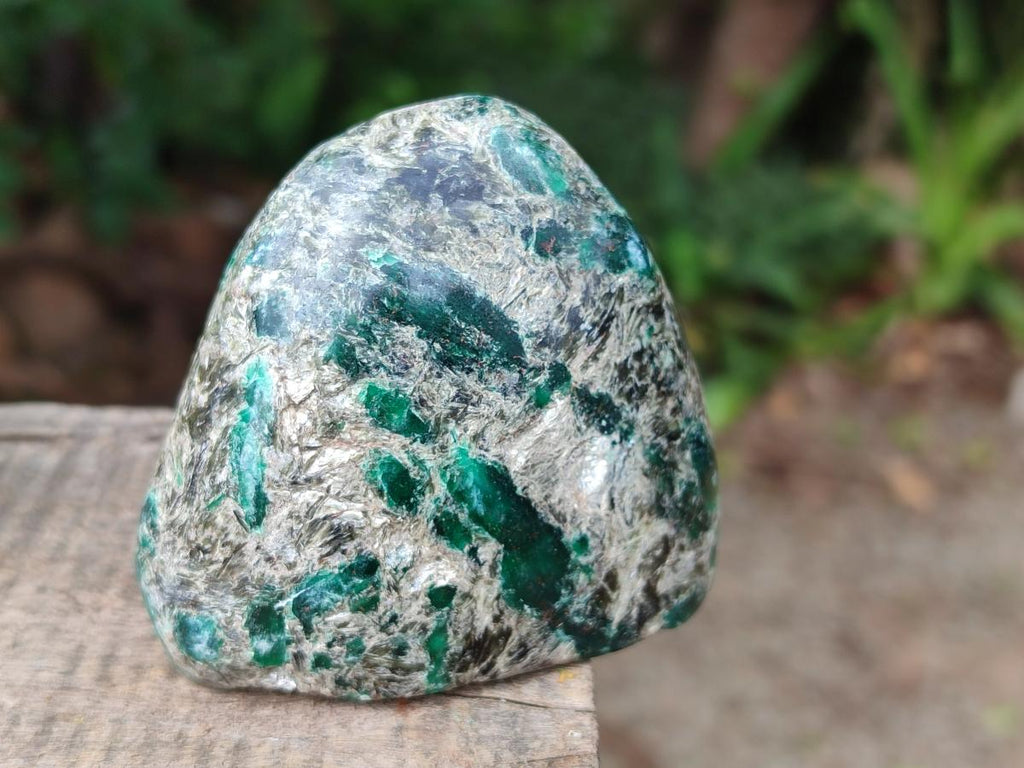 Polished Emerald Mica 'Mutokolite' Standing Free Forms x 4 From Mutoko, Zimbabwe - Toprock Gemstones and Minerals 