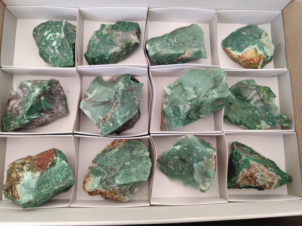 Natural Swazi Jade Cobbed Specimens x 12 From Swaziland - Toprock Gemstones and Minerals 