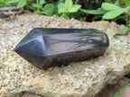 Polished Double Terminated Black Basalt Crystal Points x 12 From Madagascar - Toprock Gemstones and Minerals 