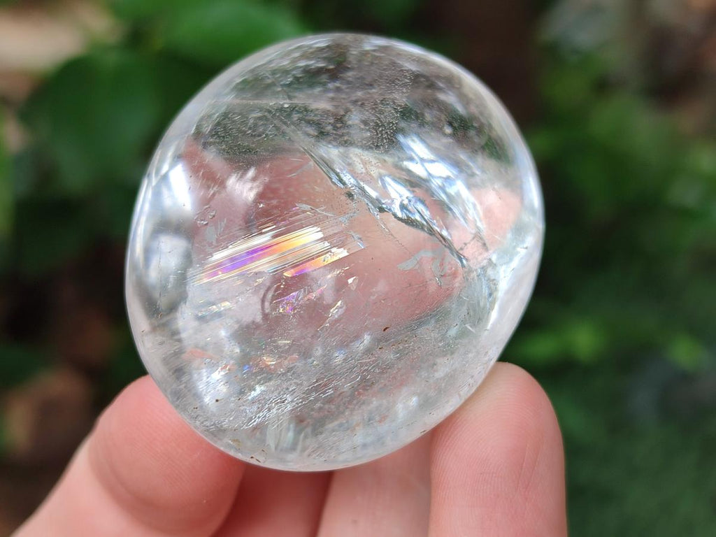 Polished Girasol Pearl Quartz Palm Stones x 24 From Ambatondrazaka, Madagascar - Toprock Gemstones and Minerals 