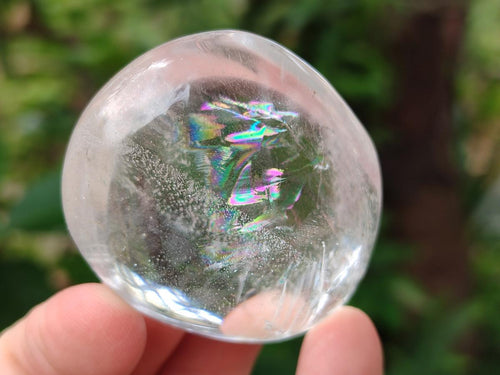 Polished Girasol Pearl Quartz Palm Stones x 24 From Ambatondrazaka, Madagascar - Toprock Gemstones and Minerals 