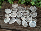 Polished Girasol Pearl Quartz Palm Stones x 24 From Ambatondrazaka, Madagascar - Toprock Gemstones and Minerals 