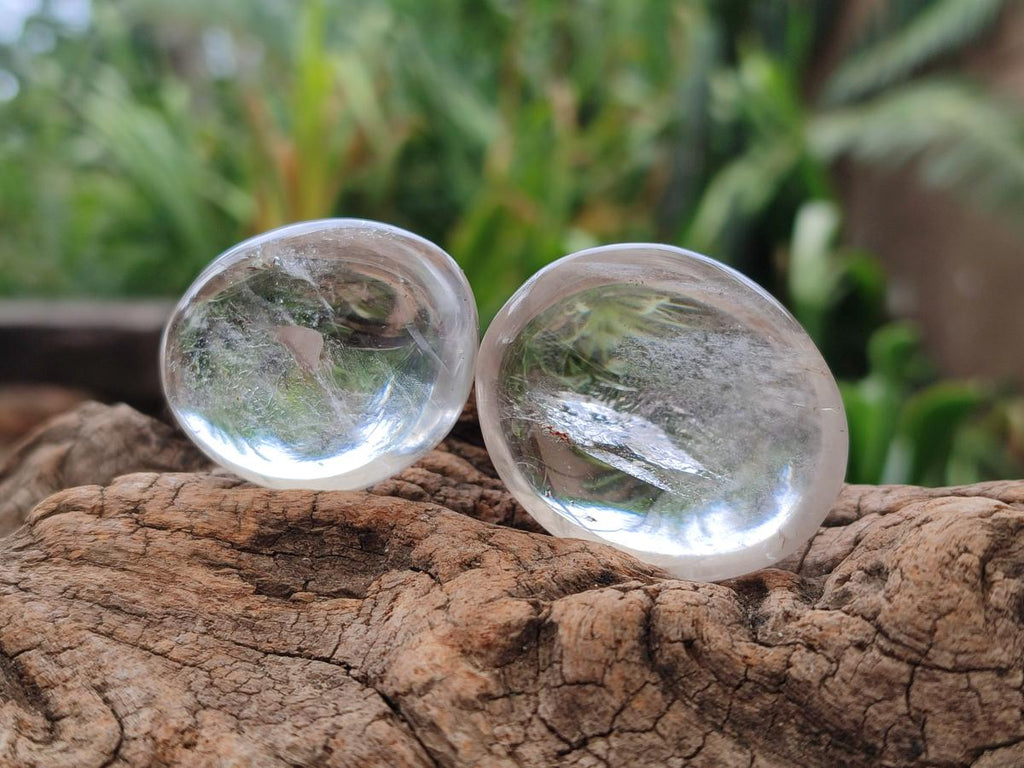 Polished Girasol Pearl Quartz Palm Stones x 24 From Ambatondrazaka, Madagascar - Toprock Gemstones and Minerals 