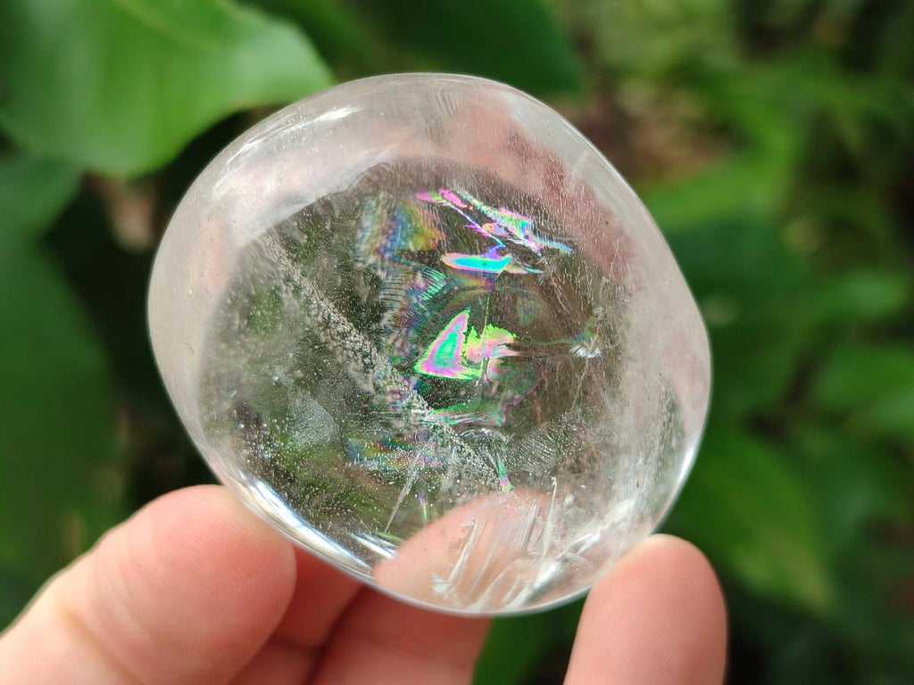Polished Girasol Pearl Quartz Palm Stones x 24 From Ambatondrazaka, Madagascar - Toprock Gemstones and Minerals 