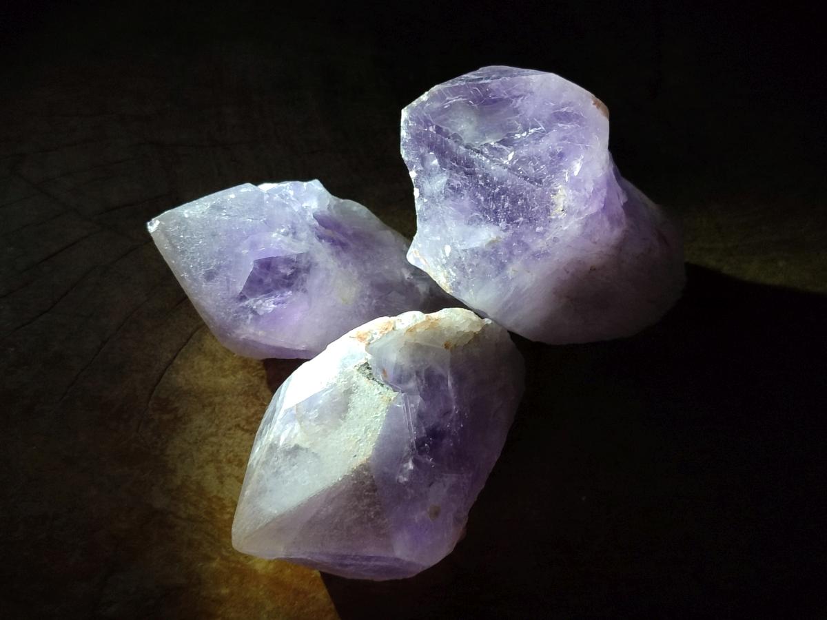 Natural Jacaranda Amethyst Single Crystals x 12 From Mumbwa, Zambia - Toprock Gemstones and Minerals 