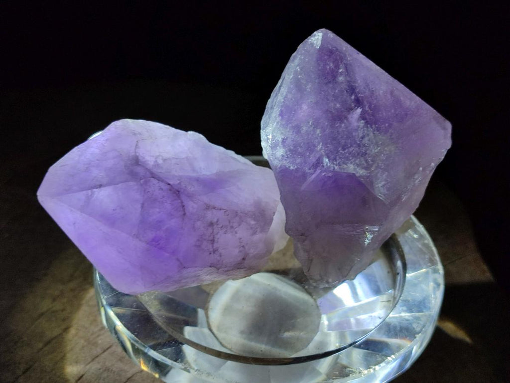 Natural Jacaranda Amethyst Single Crystals x 12 From Mumbwa, Zambia - Toprock Gemstones and Minerals 
