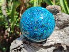 Hand Made Conglomerate Chrysocolla Spheres with Azurite and Malachite x 2 From Congo - Toprock Gemstones and Minerals 