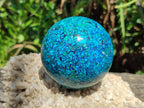 Hand Made Conglomerate Chrysocolla Spheres with Azurite and Malachite x 2 From Congo - Toprock Gemstones and Minerals 