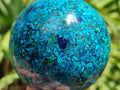 Hand Made Conglomerate Chrysocolla Spheres with Azurite and Malachite x 2 From Congo - Toprock Gemstones and Minerals 