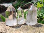Polished Clear Smokey Quartz and Double Terminated Crystals x 18 From Madagascar - Toprock Gemstones and Minerals 