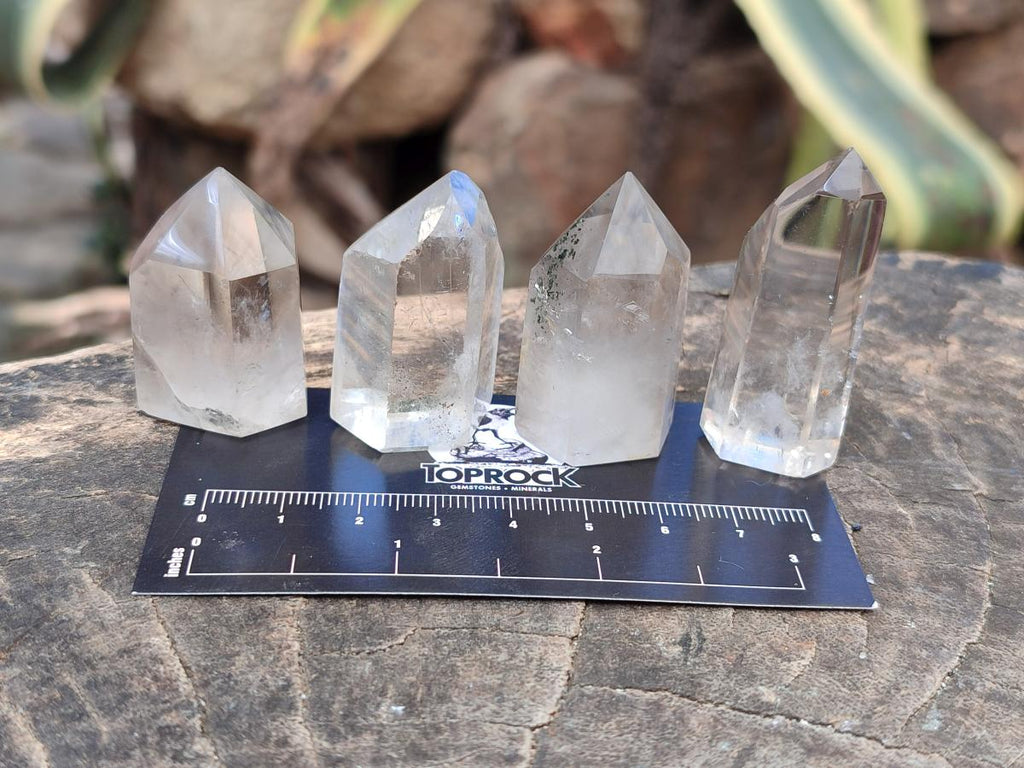 Polished Clear Smokey Quartz and Double Terminated Crystals x 18 From Madagascar - Toprock Gemstones and Minerals 
