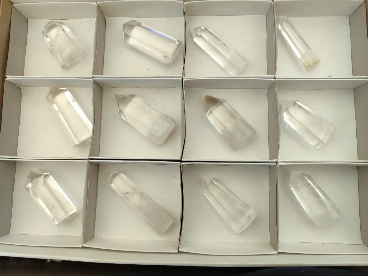 Polished Clear Quartz Display Crystals x 12 From Madagascar - Toprock Gemstones and Minerals 