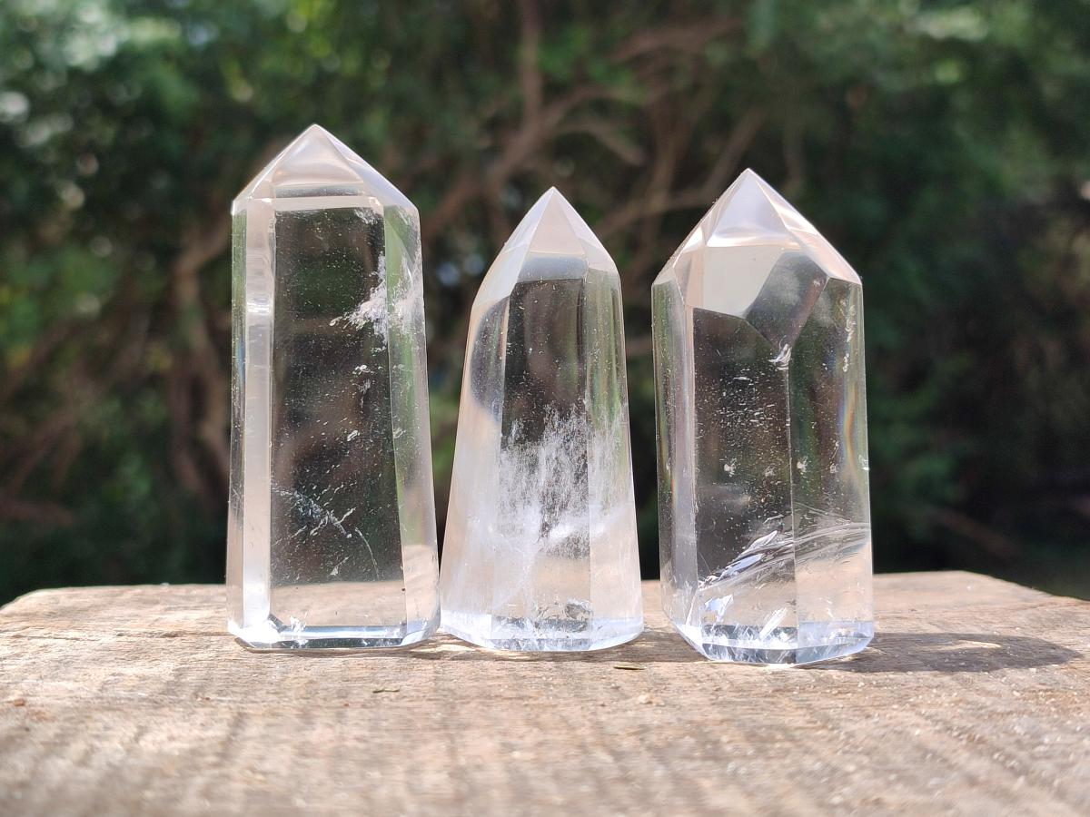 Polished Clear Quartz Display Crystals x 12 From Madagascar - Toprock Gemstones and Minerals 