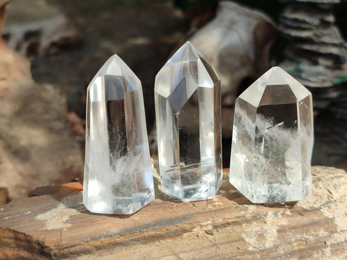 Polished Clear Quartz Display Crystals x 12 From Madagascar - Toprock Gemstones and Minerals 