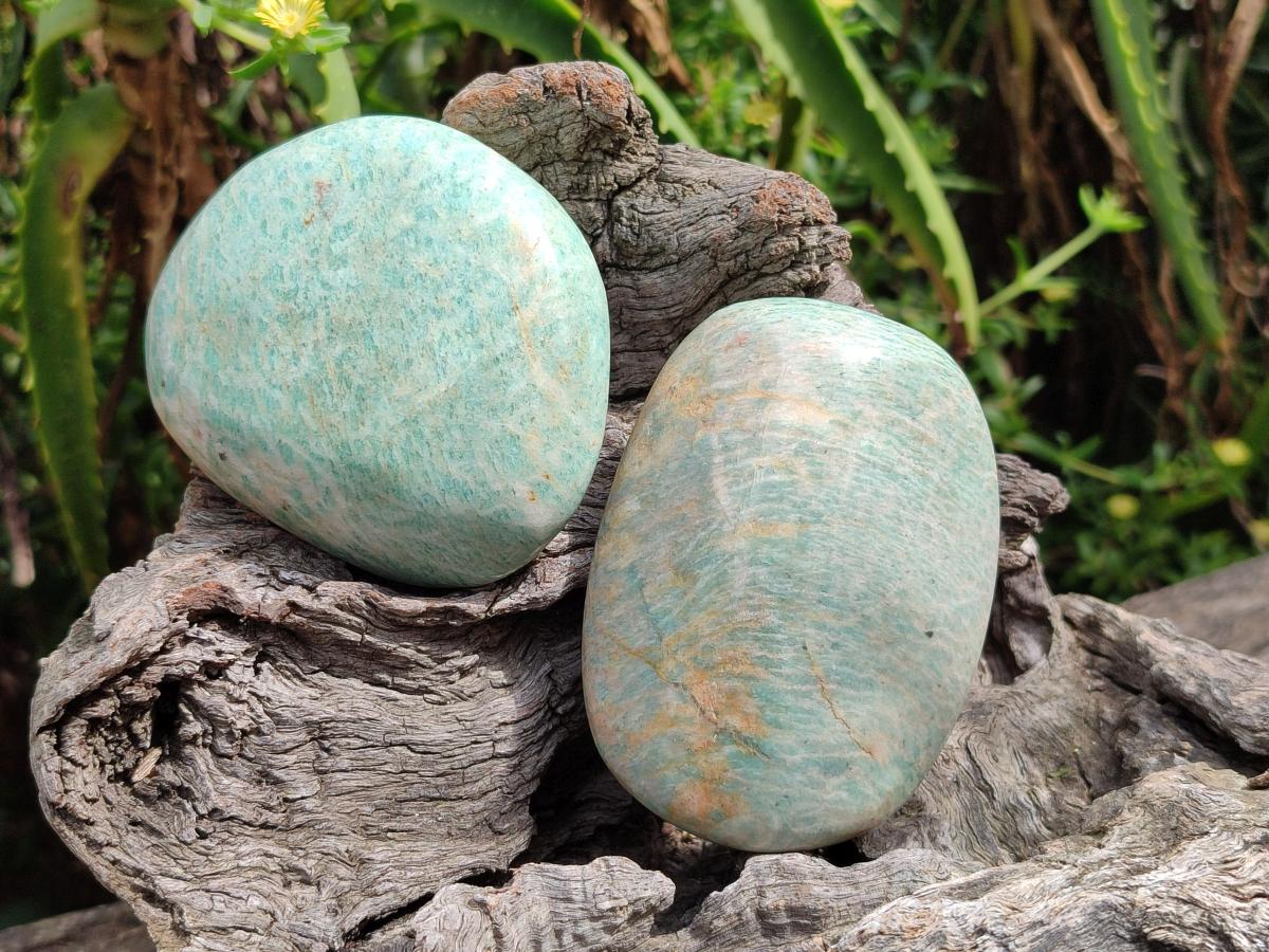 Polished Amazonite Free Forms x 8 From Zimbabwe - Toprock Gemstones and Minerals 