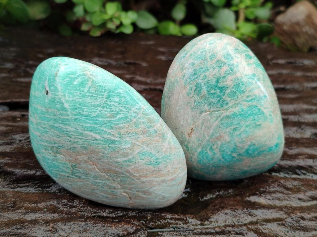 Polished Amazonite Free Forms x 8 From Zimbabwe - Toprock Gemstones and Minerals 