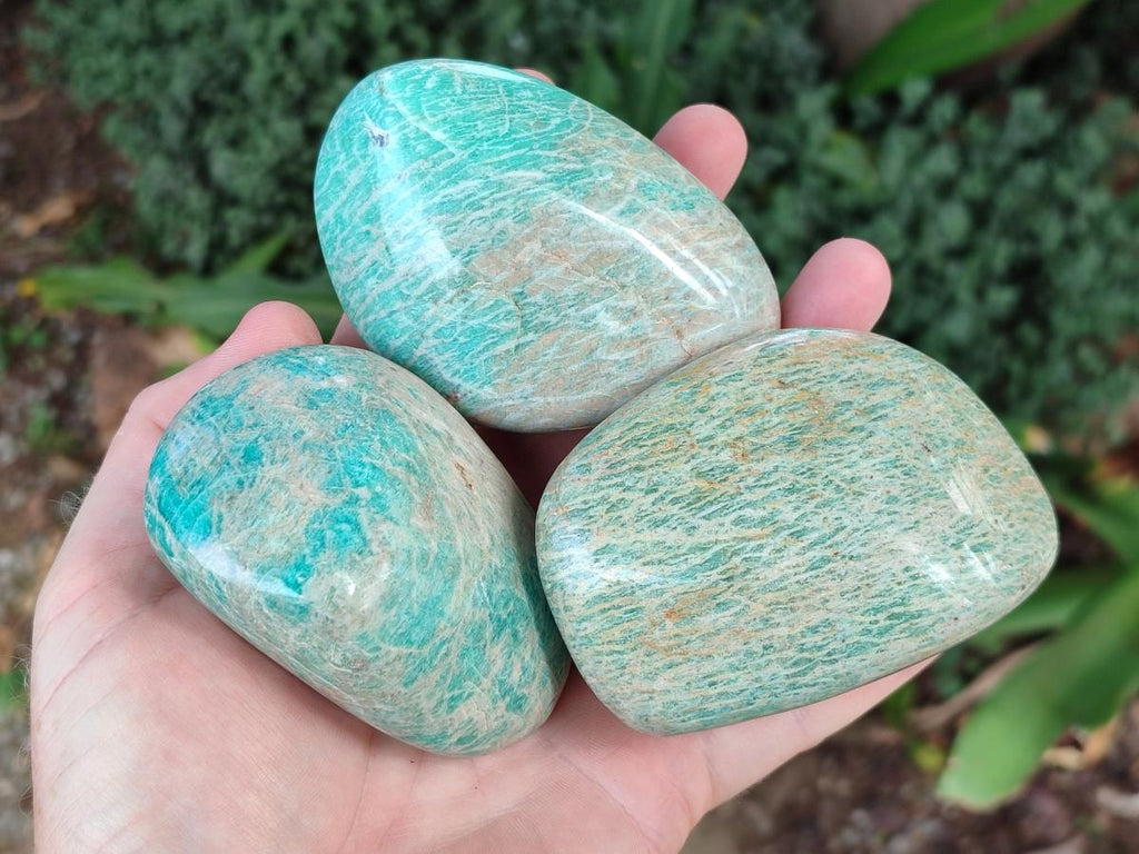 Polished Amazonite Free Forms x 8 From Zimbabwe - Toprock Gemstones and Minerals 