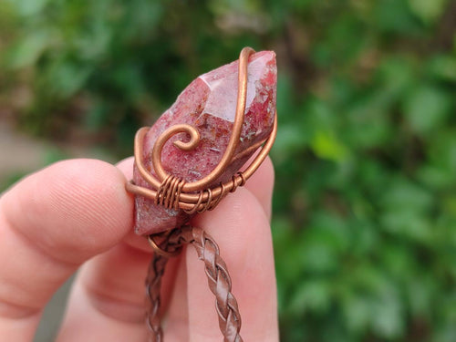 Hand Made Mixed Stone Copper Wire Wrapped Pendants x 6 From Congo - Toprock Gemstones and Minerals 