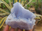 Natural Etched Blue Chalcedony Geodes x 4 From Nsanje, Malawi - Toprock Gemstones and Minerals 