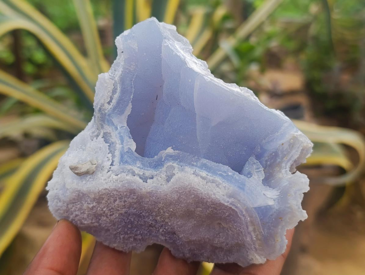 Natural Etched Blue Chalcedony Geodes x 4 From Nsanje, Malawi - Toprock Gemstones and Minerals 
