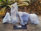 Natural Etched Blue Chalcedony Geodes x 4 From Nsanje, Malawi - Toprock Gemstones and Minerals 