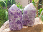 Polished Chevron Amethyst Display Crystals x 2 From Madagascar - Toprock Gemstones and Minerals 