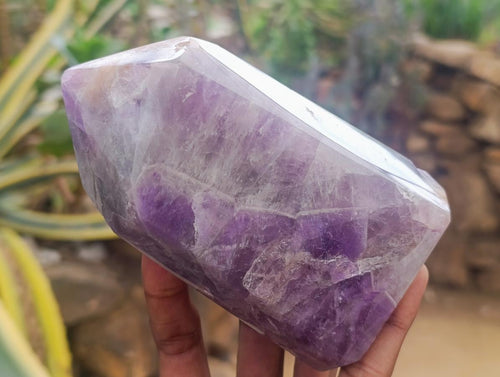 Polished Chevron Amethyst Display Crystals x 2 From Madagascar - Toprock Gemstones and Minerals 
