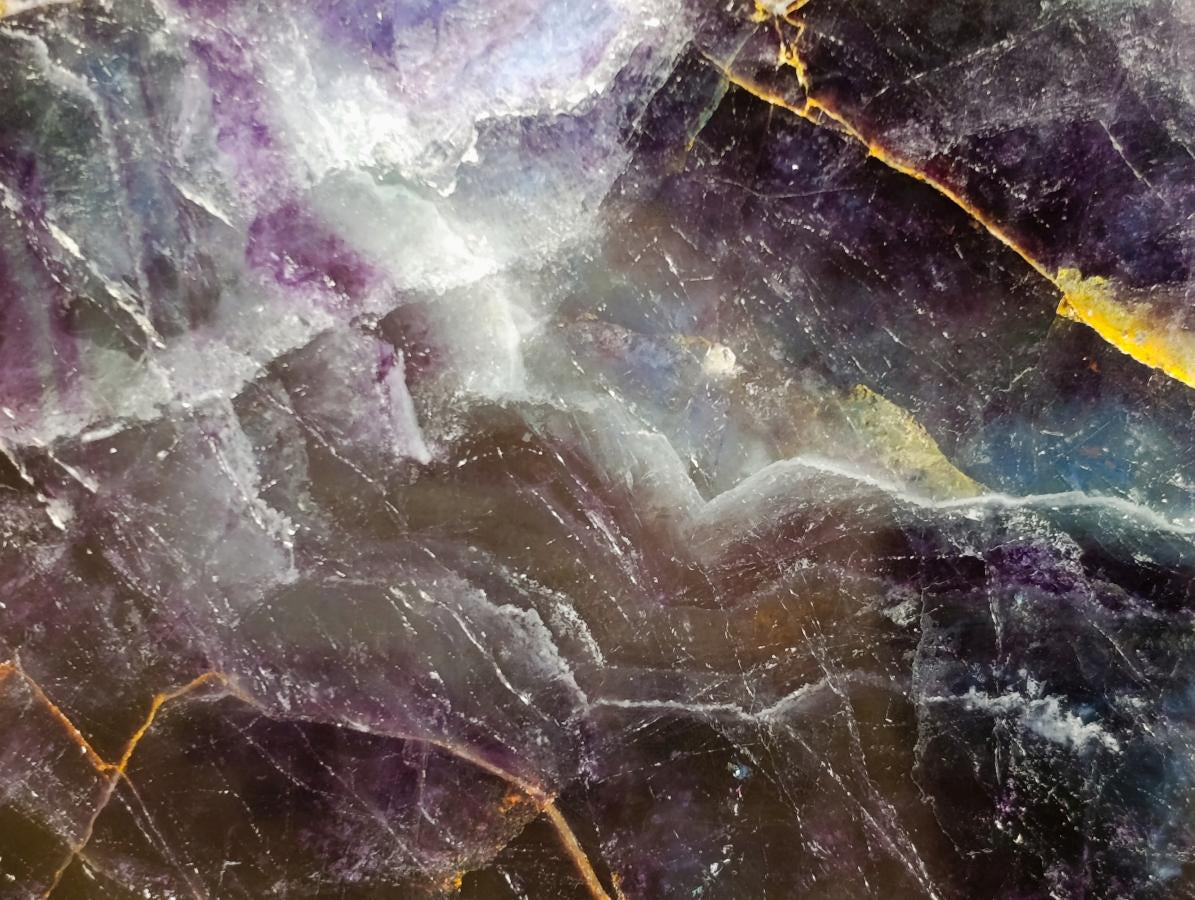 Polished Large Watermelon Fluorite Slice x 1 From Uis, Namibia - Toprock Gemstones and Minerals 