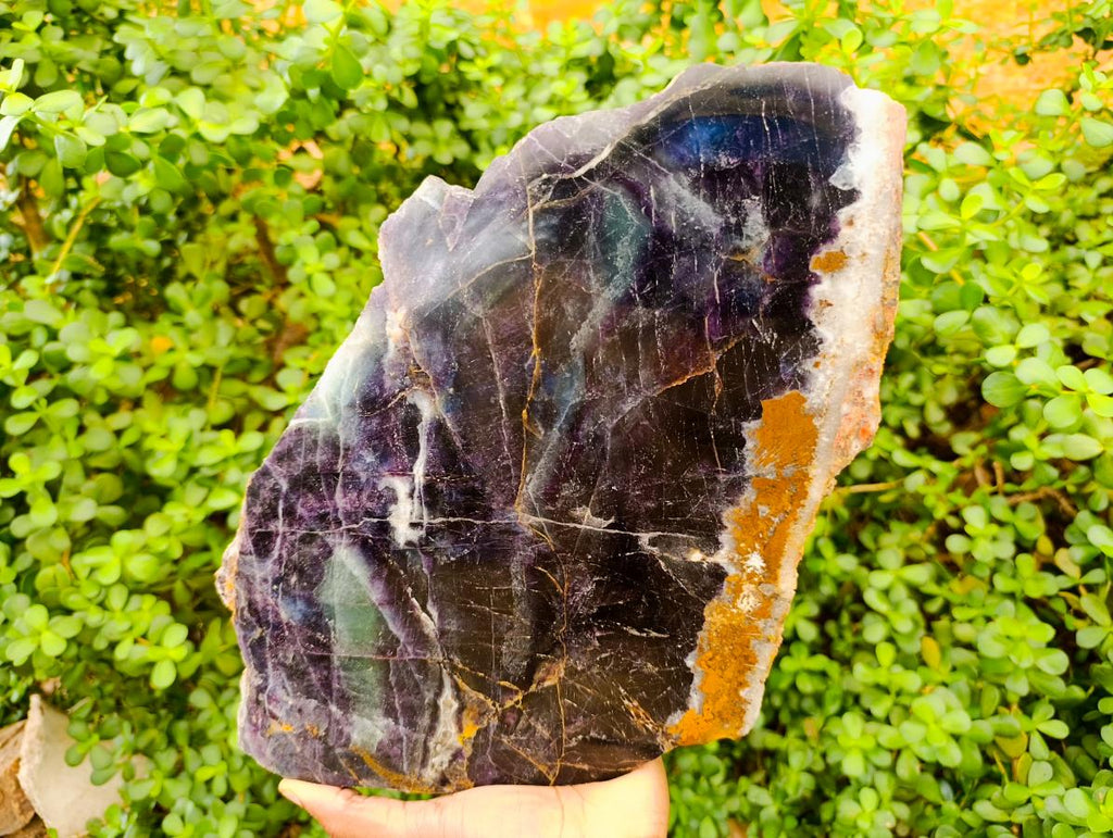 Polished Large Watermelon Fluorite Slice x 1 From Uis, Namibia - Toprock Gemstones and Minerals 