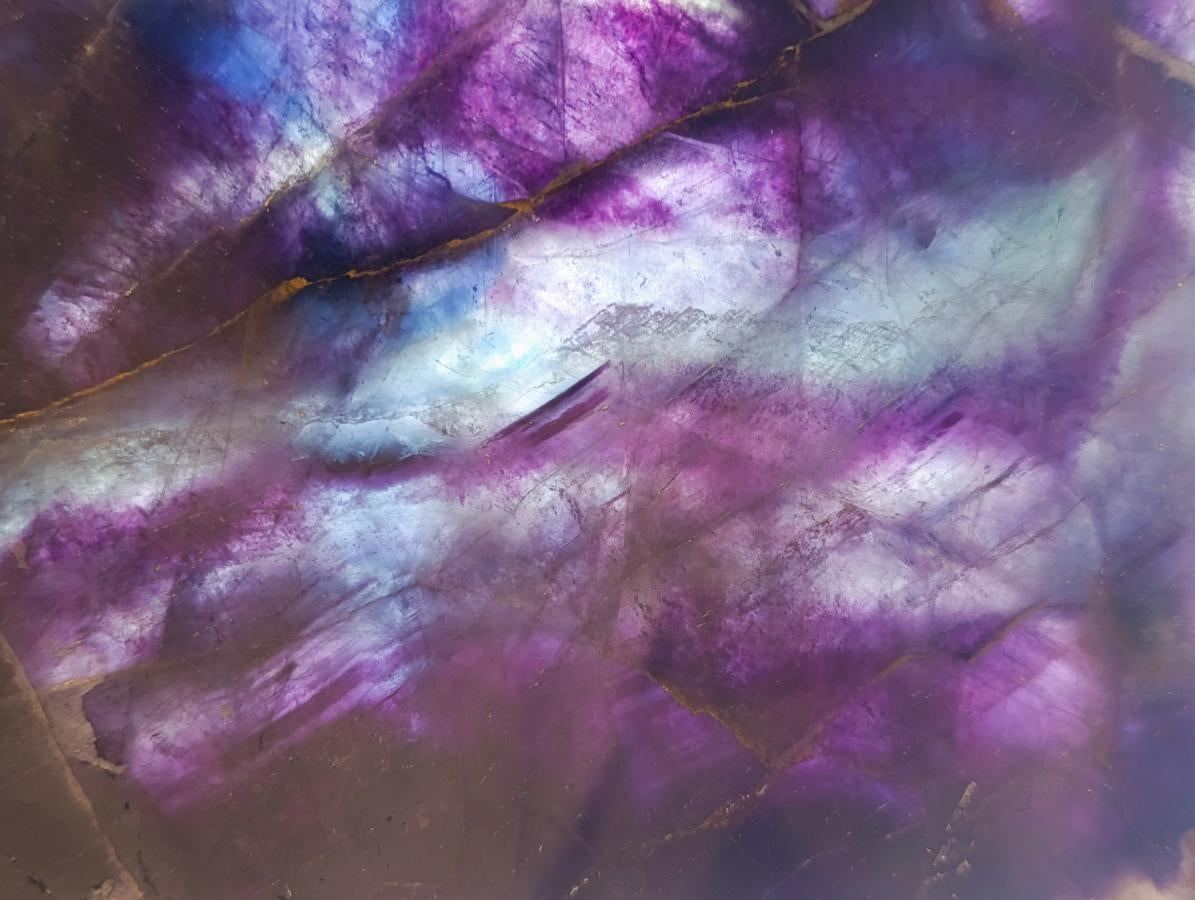 Polished Large Watermelon Fluorite Slice x 1 From Uis, Namibia - Toprock Gemstones and Minerals 